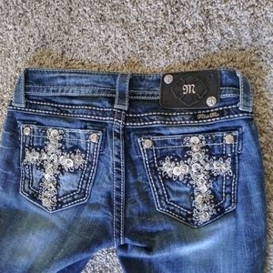 Miss Me Size 24 straight leg bling rhinestone jean
